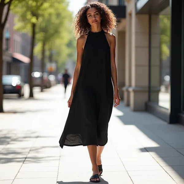 Accesorios de Día Para un Vestido Negro Largo Casual