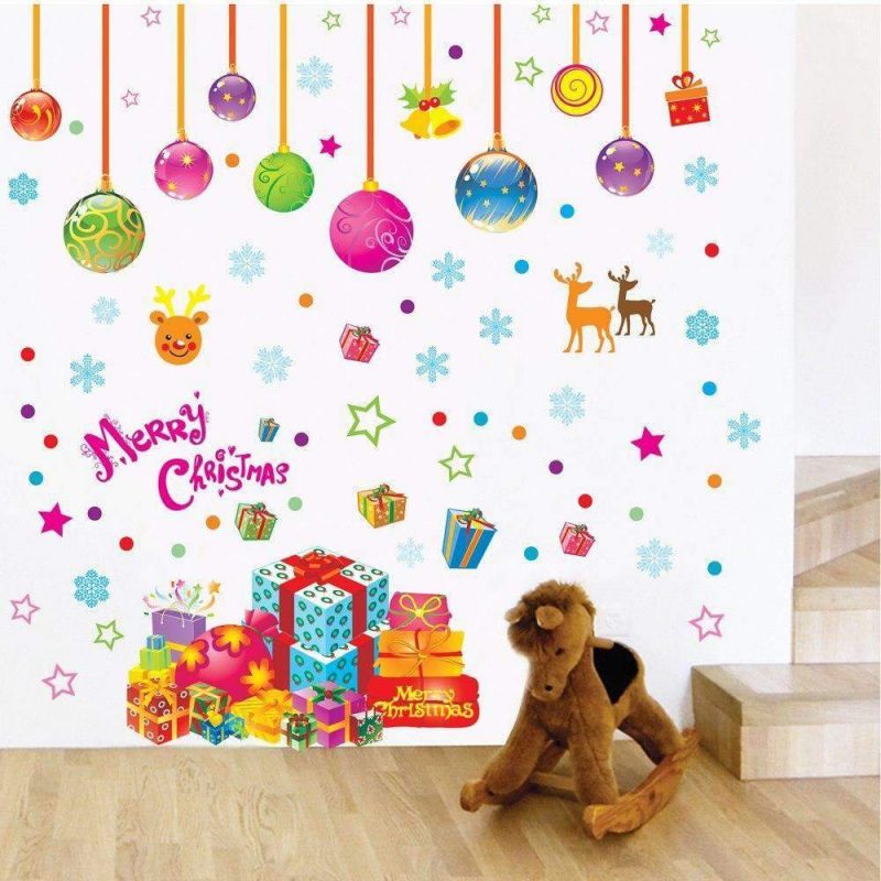 decoracion de pared navidad esferas regalos