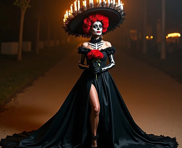 catrina elegante vestimenta